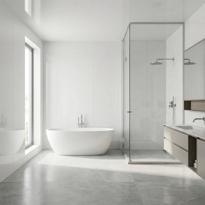 Panneau Mural PVC Blanc Uni Lisse – 260x120 cm