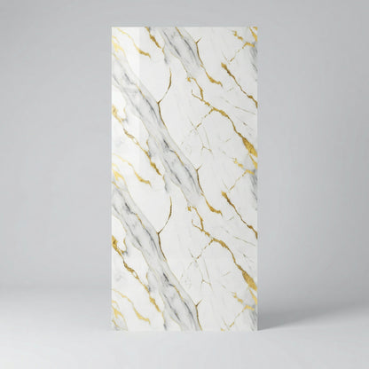 Panneau Mural PVC Effet Marbre Or Royal – 260x120 cm