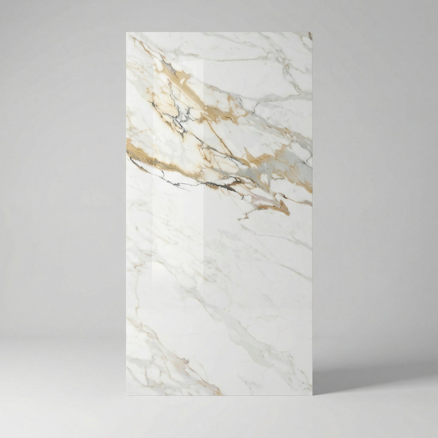 Panneau Mural PVC Effet Marbre Ivoire Doré – 260x120 cm