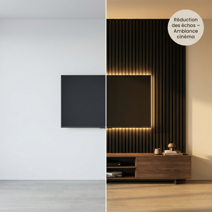 Panneau Acoustique Bois avec Feutrine – 250x60 cm