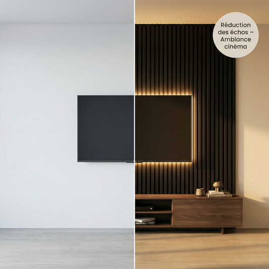 Panneau Acoustique Bois avec Feutrine – 250x60 cm