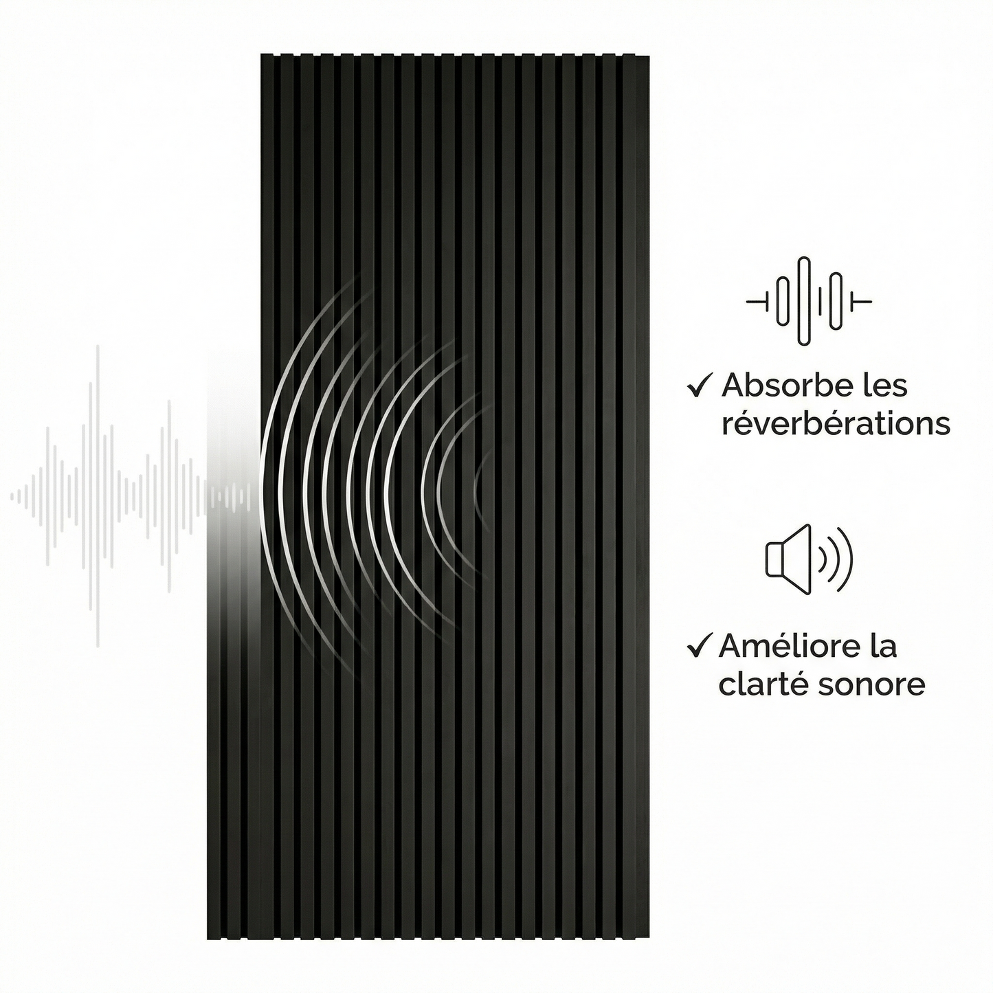Panneau Acoustique Bois avec Feutrine – 250x60 cm