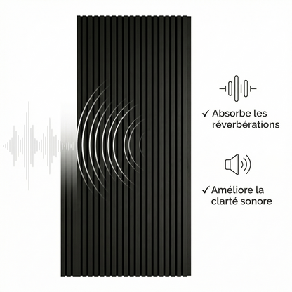 Panneau Acoustique Bois avec Feutrine – 250x60 cm