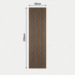 Panneau acoustique bois chêne naturel 60x250 cm - vue dimensions produit - lames décoratives VALROCHE