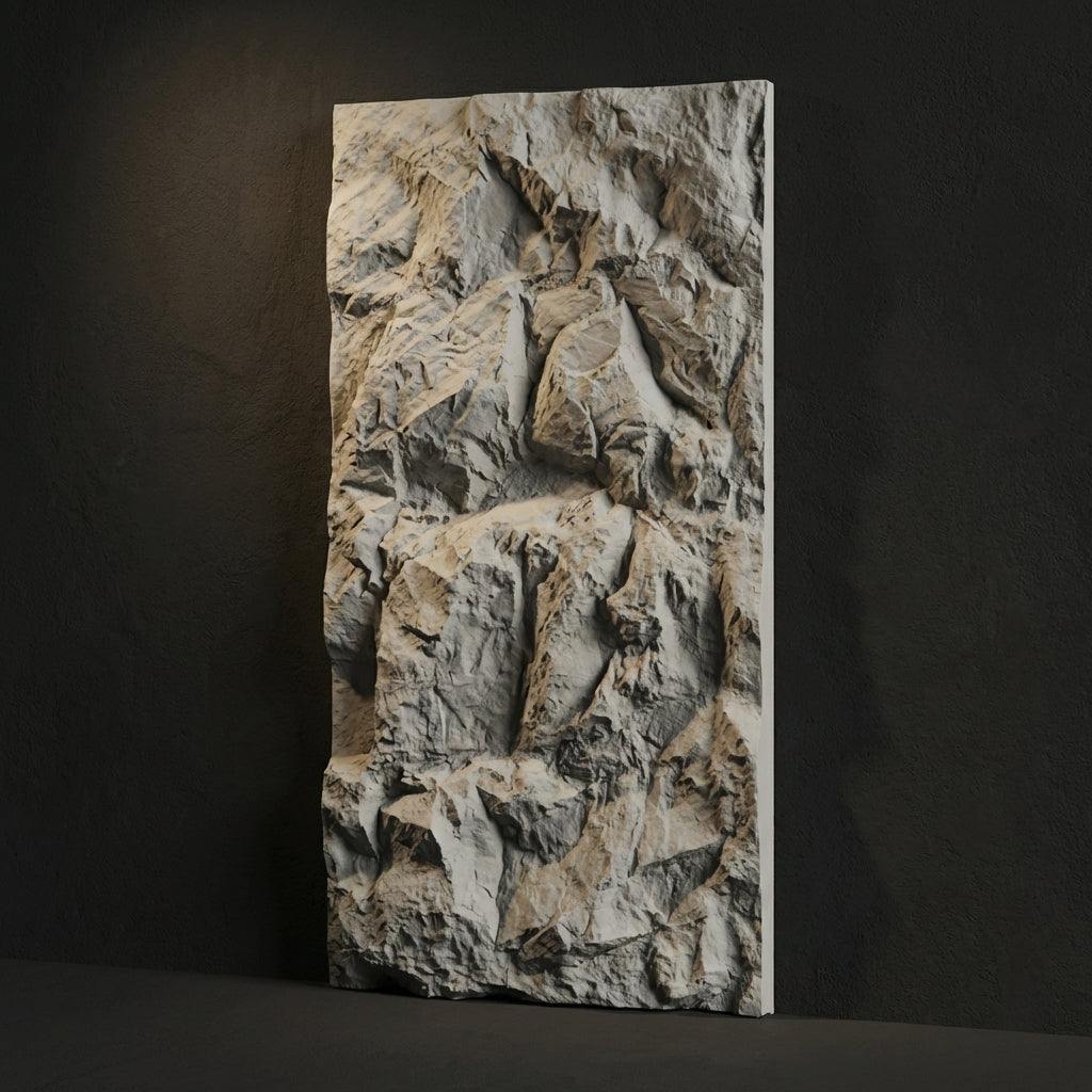 Panneau Mural PVC Effet Pierre Naturelle 3D Roche Alba – 60x120 cm