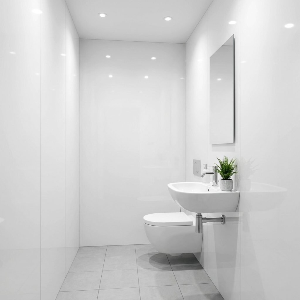 Panneau Mural PVC Effet Blanc Uni – 260x120 cm