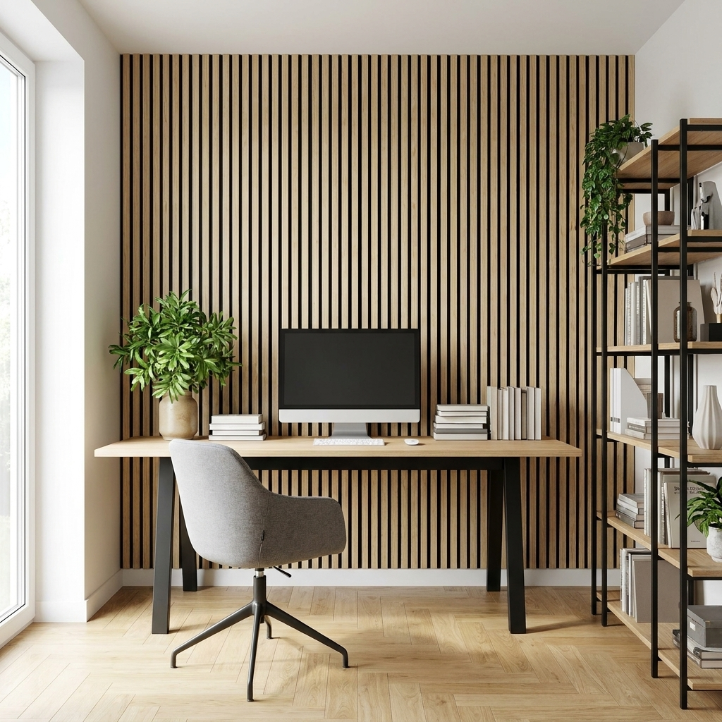 Panneau Acoustique Bois avec Feutrine – 250x60 cm