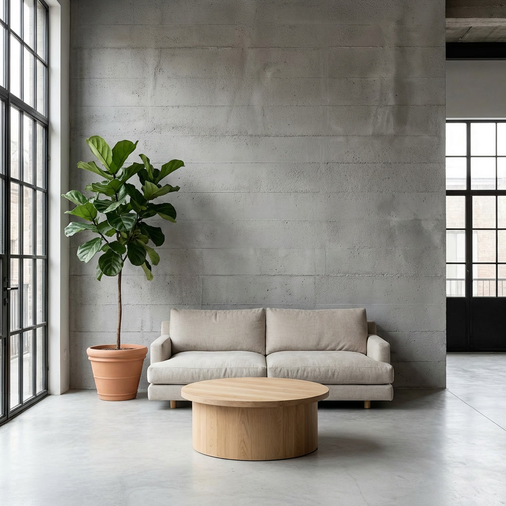 Panneau Mural PVC Effet Béton Brume – 120x60 cm