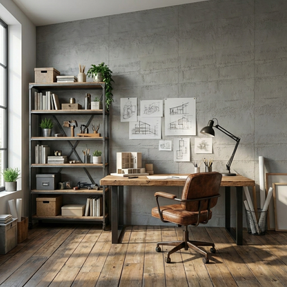 Panneau Mural PVC Effet Béton Brume – 120x60 cm
